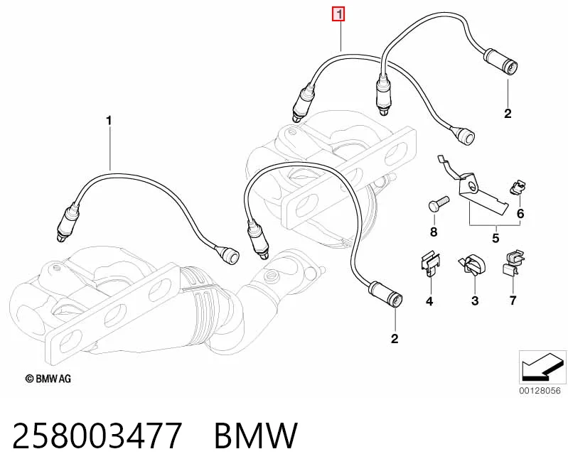 258003477 BMW Sonda lambda, sensor esquerdo de oxigênio até o catalisador