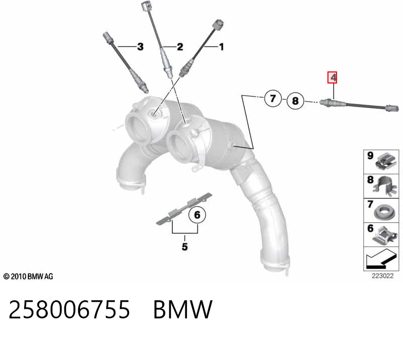 258006755 BMW Sonda lambda, sensor de oxigênio depois de catalisador