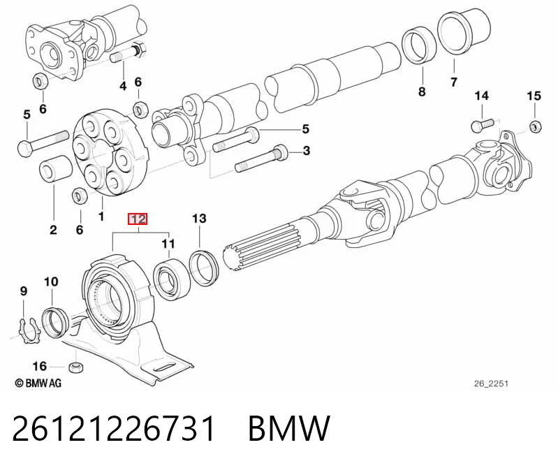 26121226731 BMW Rolamento suspenso da junta universal