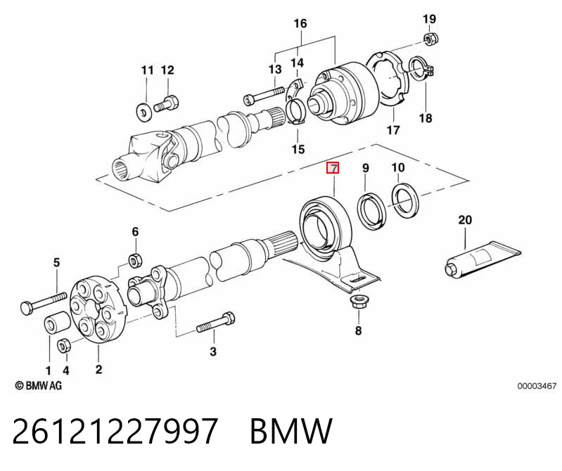 26121227997 BMW Rolamento suspenso da junta universal