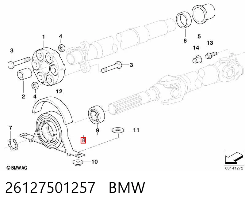 26127501257 BMW Rolamento suspenso da junta universal