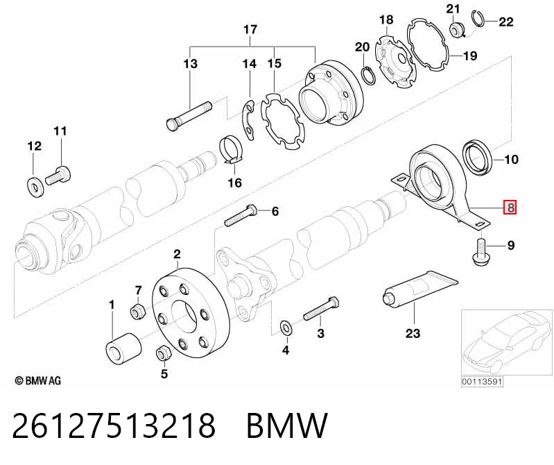 26127513218 BMW Rolamento suspenso da junta universal