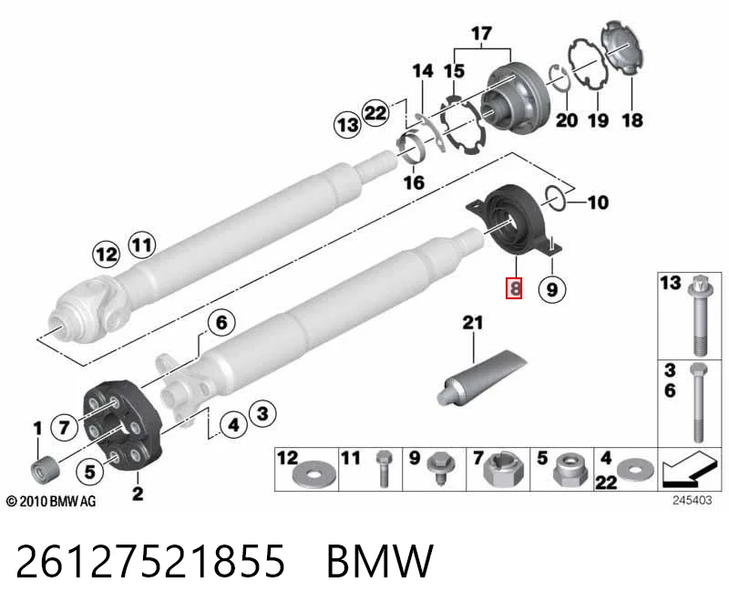 26127521855 BMW Rolamento suspenso da junta universal