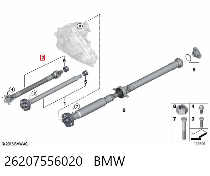 26207556020 BMW Junta universal até o eixo dianteiro