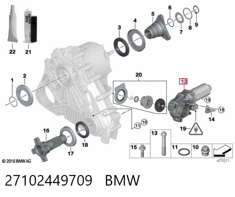 27102449709 BMW Motor de controlo da caixa de transferência