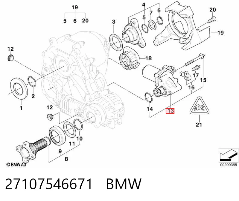 27107546671 BMW Motor de controlo da caixa de transferência