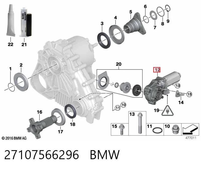 27107566296 BMW Motor de controlo da caixa de transferência
