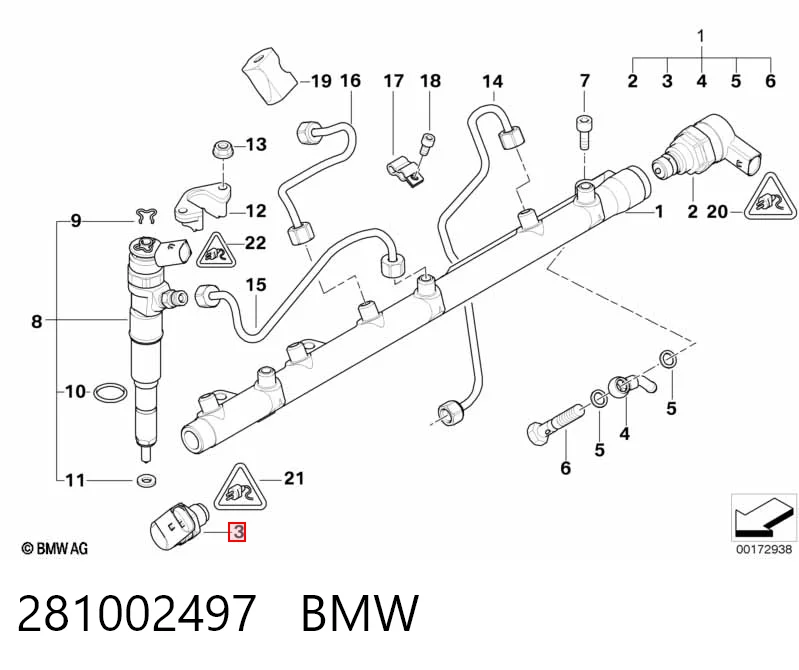 281002497 BMW Sensor de pressão de combustível
