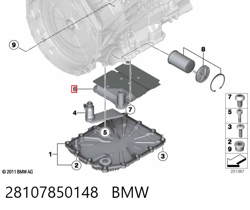 28107850148 BMW Kit de serviço para a substituição de óleo na Caixa Automática de Mudança