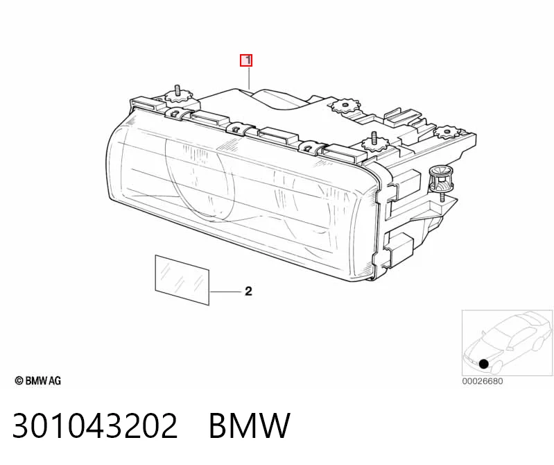 Luz direita para BMW 7  E38