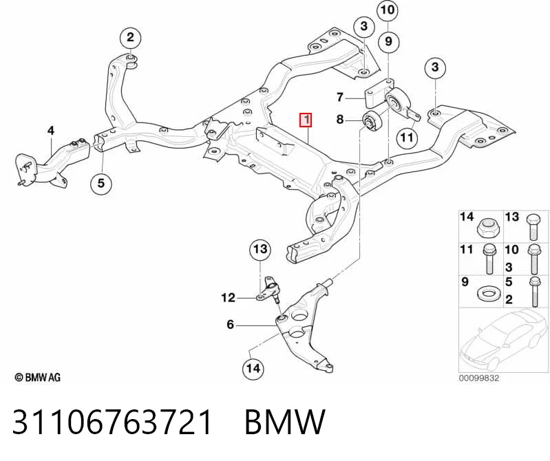 Viga de suspensão dianteira (plataforma veicular) Mini Cooper  R50, R53 ao melhor preço
