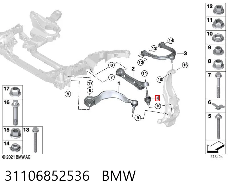 31106852536 BMW Suporte de esfera inferior