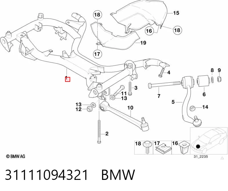 Viga de suspensão dianteira (plataforma veicular) BMW 7  E38 ao melhor preço