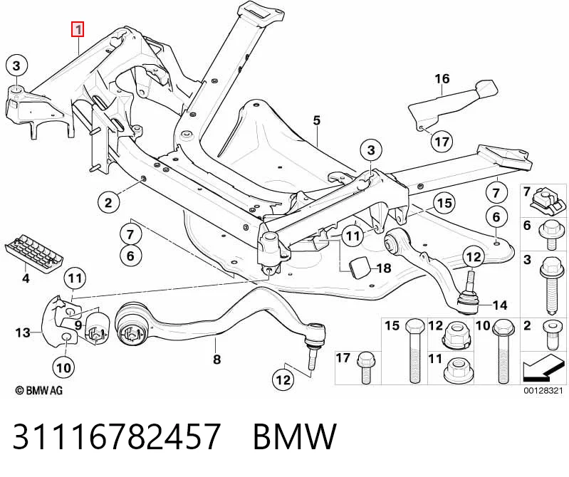 Viga de suspensão dianteira (plataforma veicular) BMW 7  E65, E66, E67 ao melhor preço