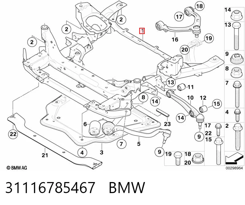 Viga de suspensão dianteira (plataforma veicular) para BMW X5  E70