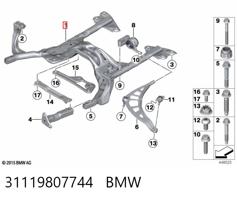 Viga de suspensão dianteira (plataforma veicular) para Mini COUNTRYMAN  R60