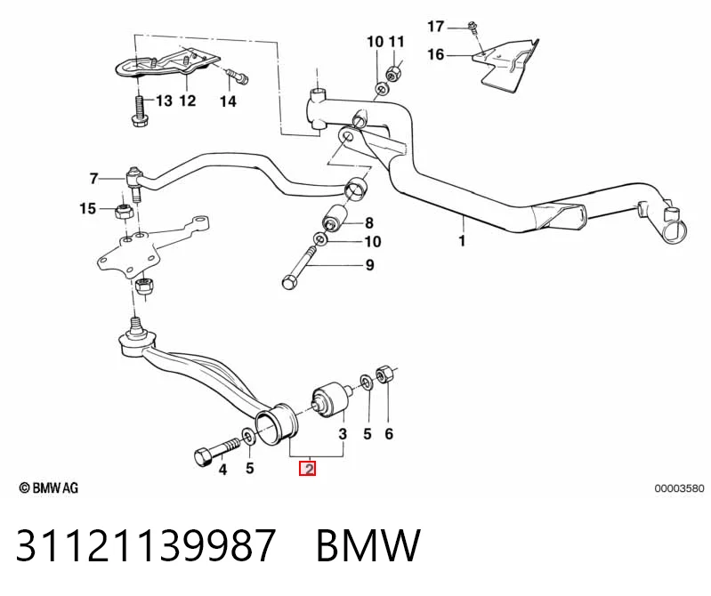 31121139987 BMW Braço oscilante inferior esquerdo de suspensão dianteira
