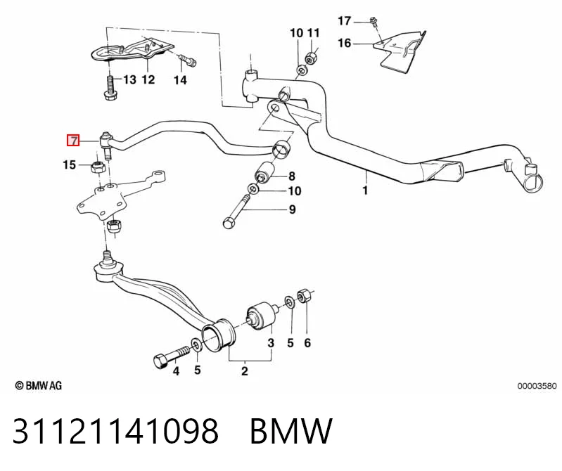 31121141098 BMW Braço oscilante superior direito de suspensão dianteira