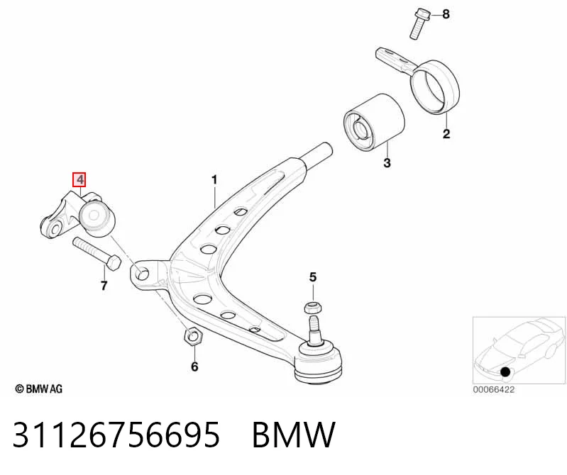 31126756695 BMW Suporte de esfera inferior esquerdo