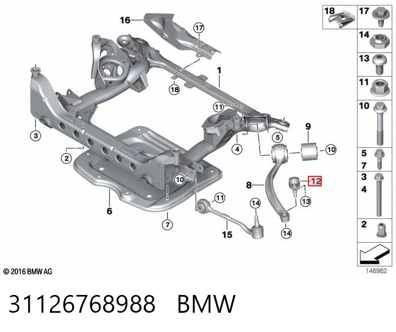 31126768988 BMW Suporte de esfera inferior
