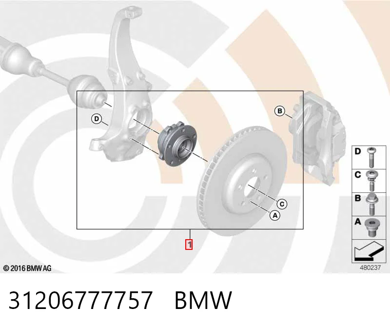 31206777757 BMW Cubo dianteiro