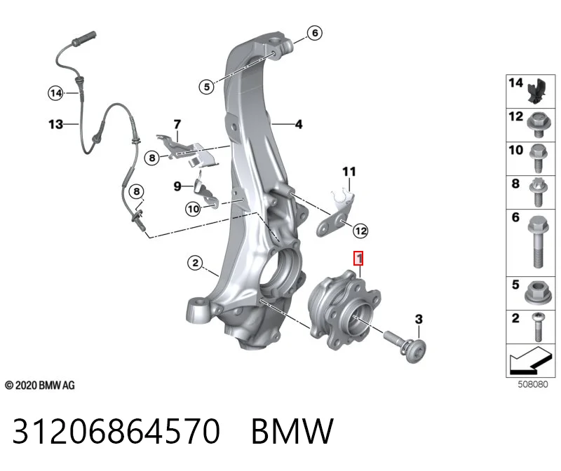 31206864570 BMW Cubo dianteiro