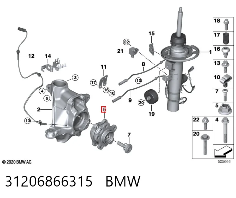 31206866315 BMW Cubo traseiro