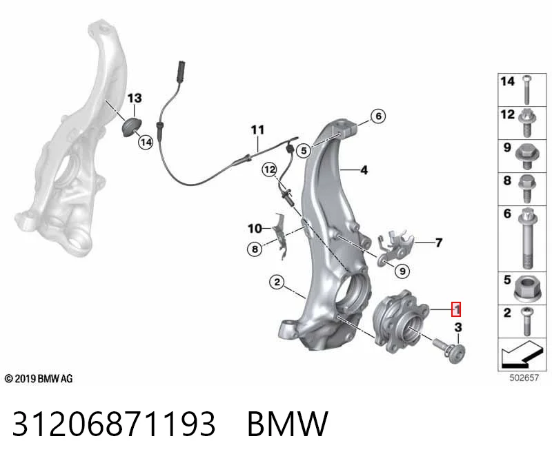 31206871193 BMW Cubo dianteiro