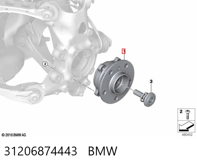 31206874443 BMW Cubo dianteiro