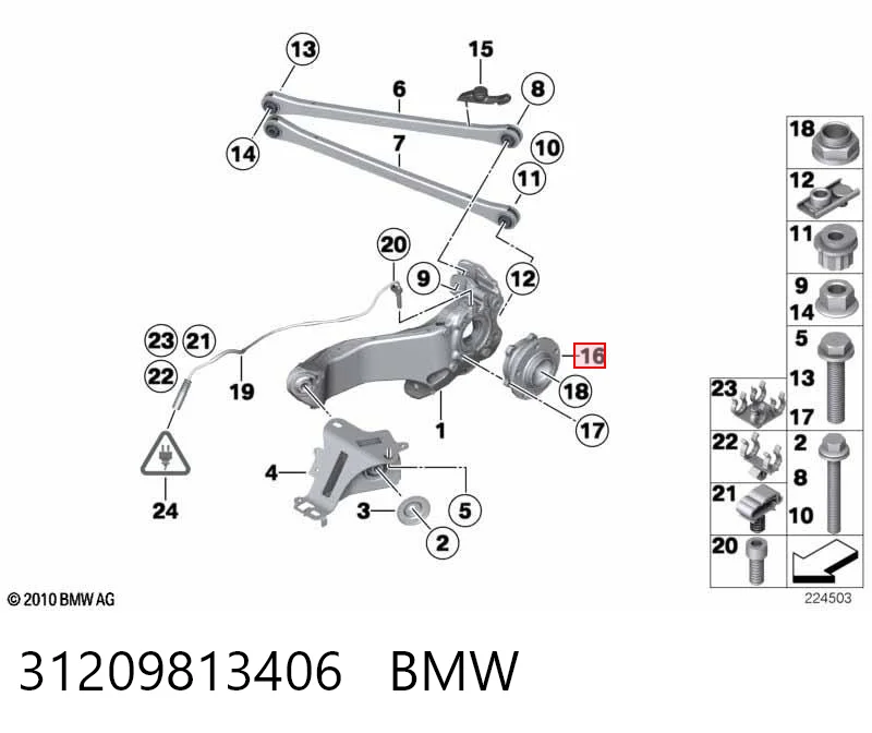 31209813406 BMW Cubo dianteiro