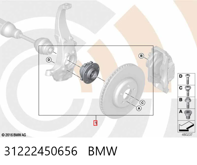 31222450656 BMW Cubo dianteiro