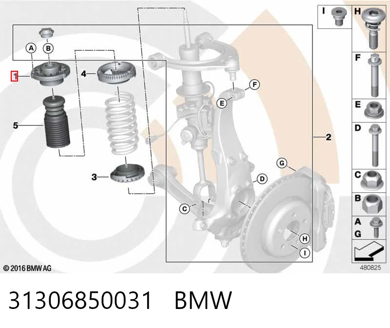 31306850031 BMW Suporte de amortecedor dianteiro