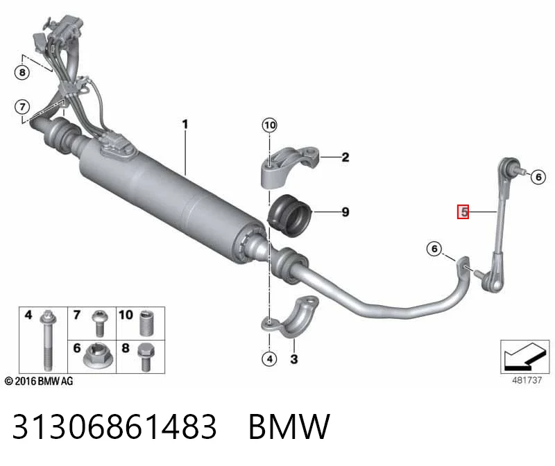 31306861483 BMW Montante de estabilizador dianteiro