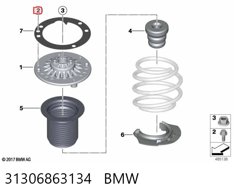 31306863134 BMW Parafuso de fixação de braço oscilante dianteiro, inferior