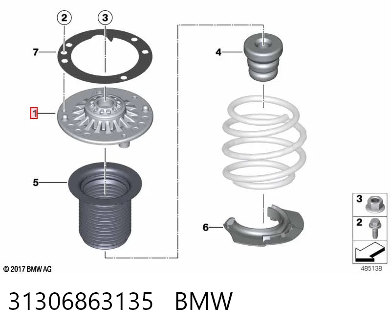 31306863135 BMW Suporte de amortecedor dianteiro