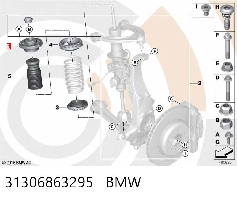 31306863295 BMW Suporte de amortecedor dianteiro