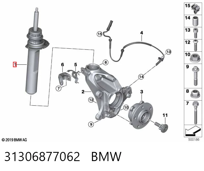 22318572 Bilstein Amortecedor dianteiro direito