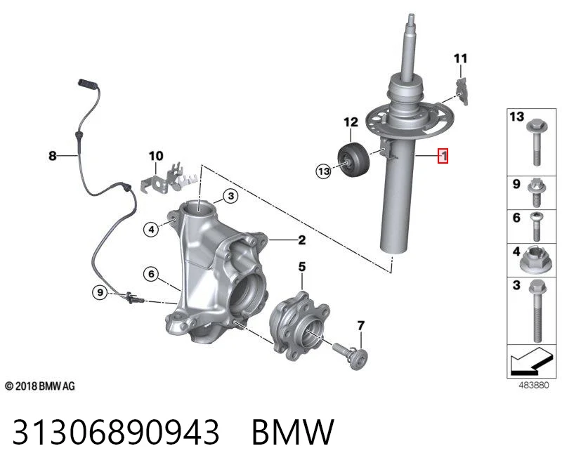 Amortecedor dianteiro esquerdo TRW JGM1449SL