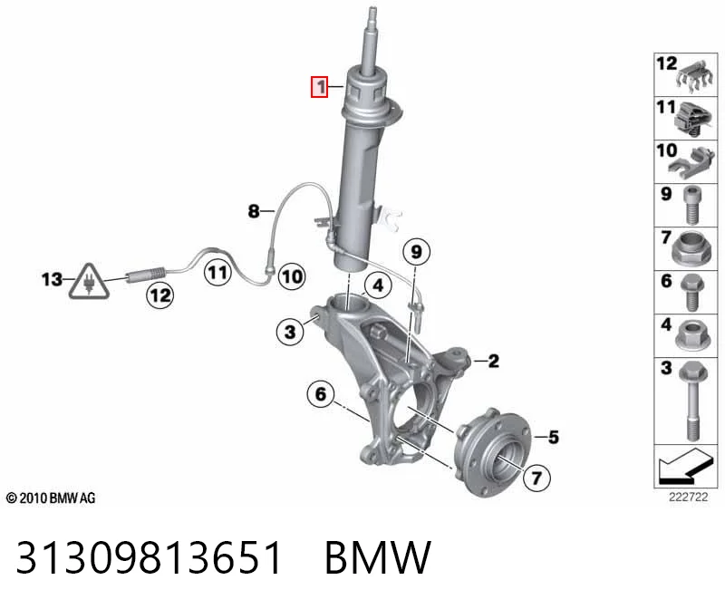 31309813651 BMW Amortecedor dianteiro esquerdo