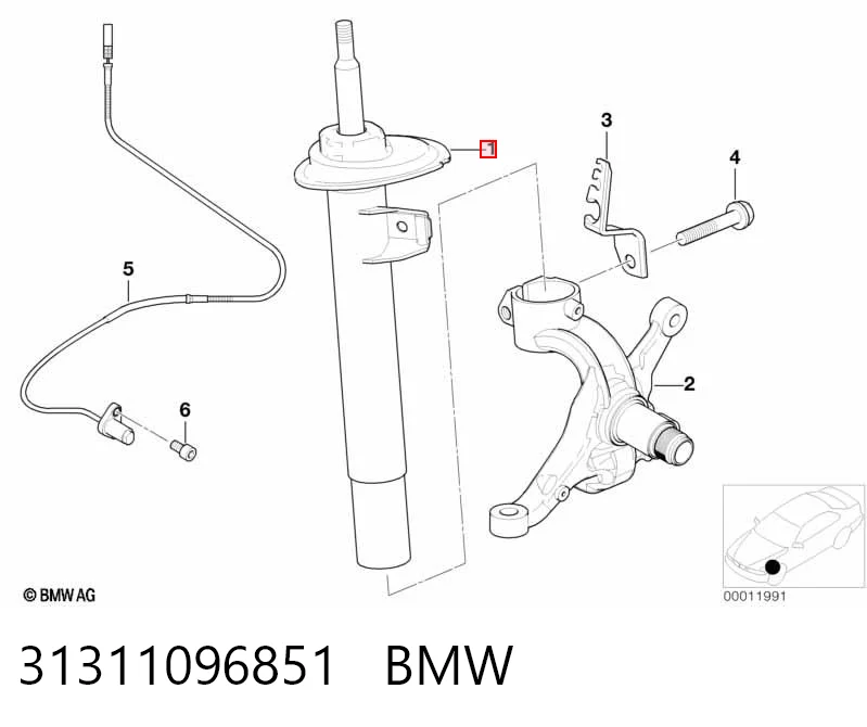 31311096851 BMW Amortecedor dianteiro esquerdo