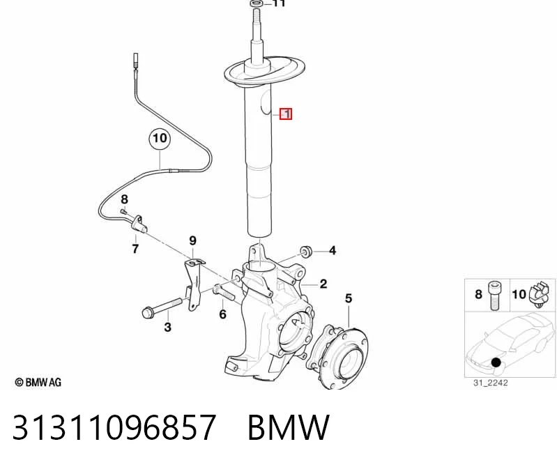 31311096857 BMW Amortecedor dianteiro