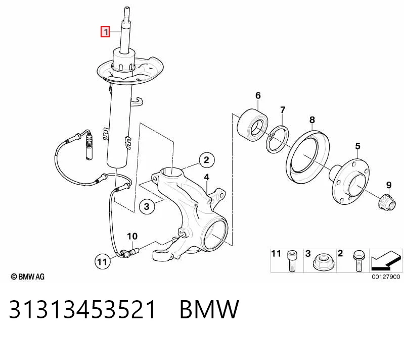 31313453521 BMW Amortecedor dianteiro esquerdo