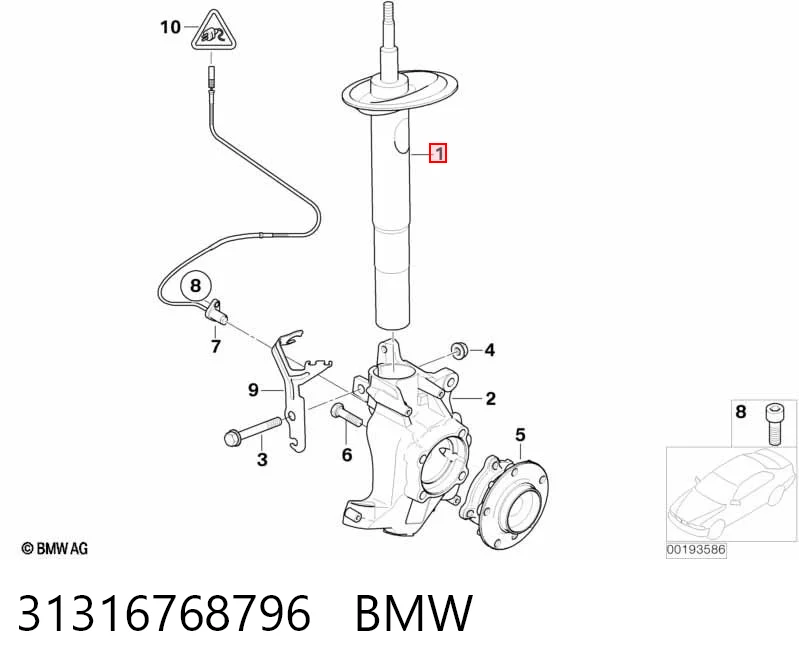 31316768796 BMW Amortecedor dianteiro direito