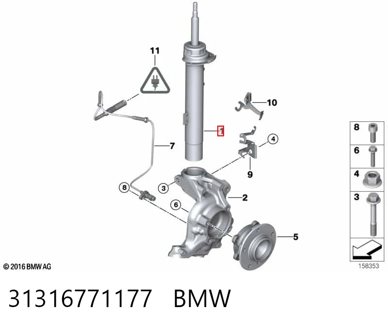 31316771177 BMW Amortecedor dianteiro esquerdo