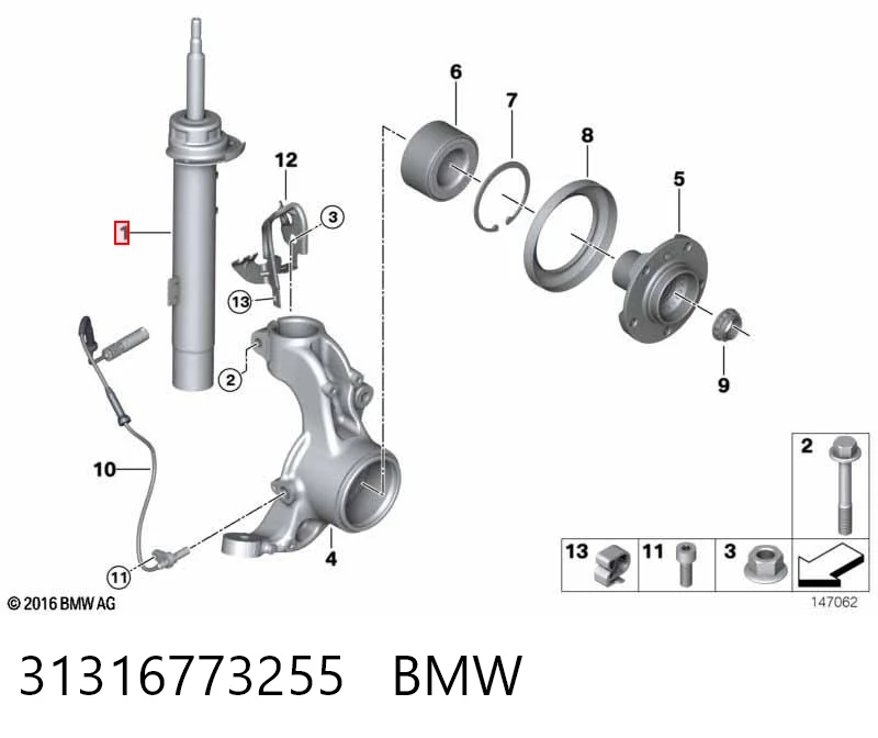 31316773255 BMW Amortecedor dianteiro esquerdo