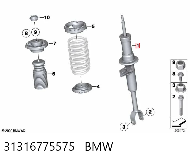 31316775575 BMW Amortecedor dianteiro esquerdo