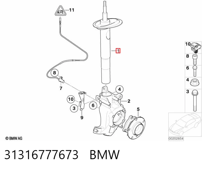 31316777673 BMW Amortecedor dianteiro esquerdo