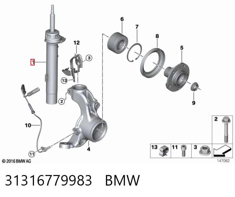 31316779983 BMW Amortecedor dianteiro esquerdo