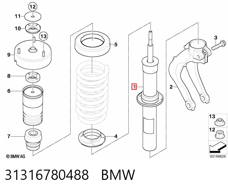 31316780488 BMW Amortecedor dianteiro