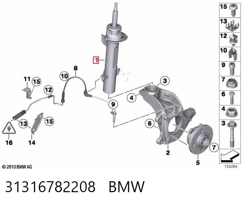 31316782208 BMW Amortecedor dianteiro direito